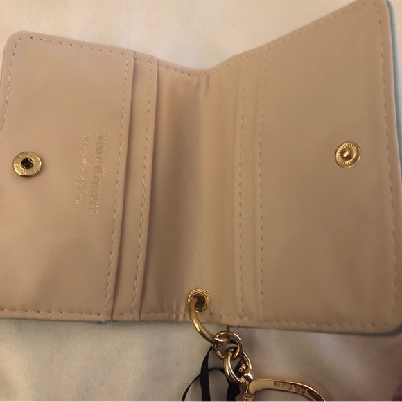 Juicy Couture Fresh Mint Faux Leather Heartless Card Case Key Fob NWT - Picture 11 of 15